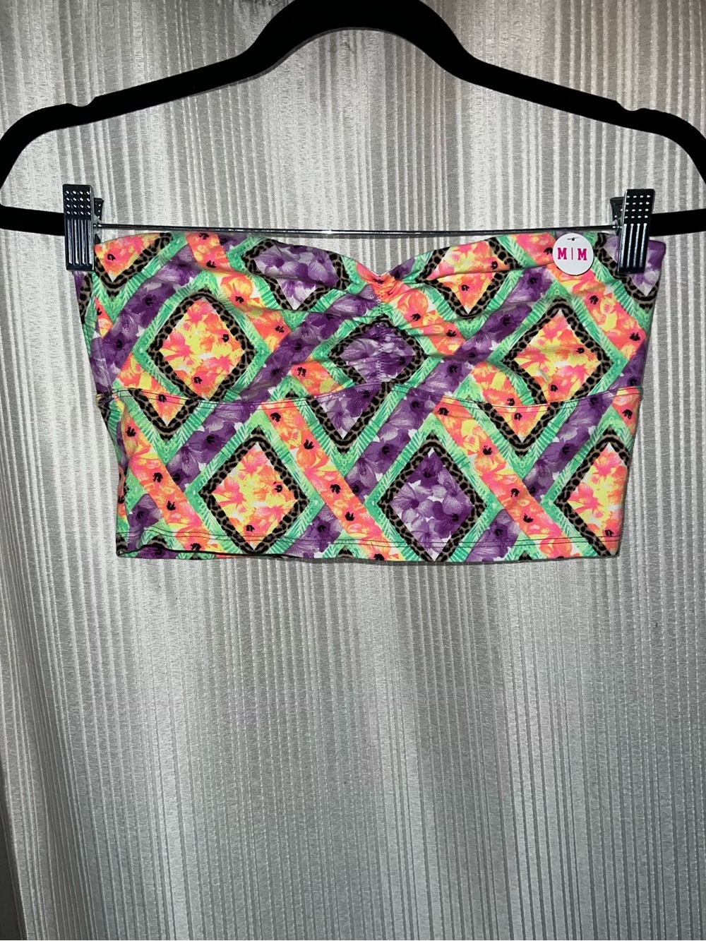 PINK Victoria's Secret geometric floral leopard print bandeau NWT